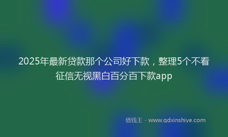2025年最新贷款那个公司好下款，整理5个不看征信无视黑白百分百下款app