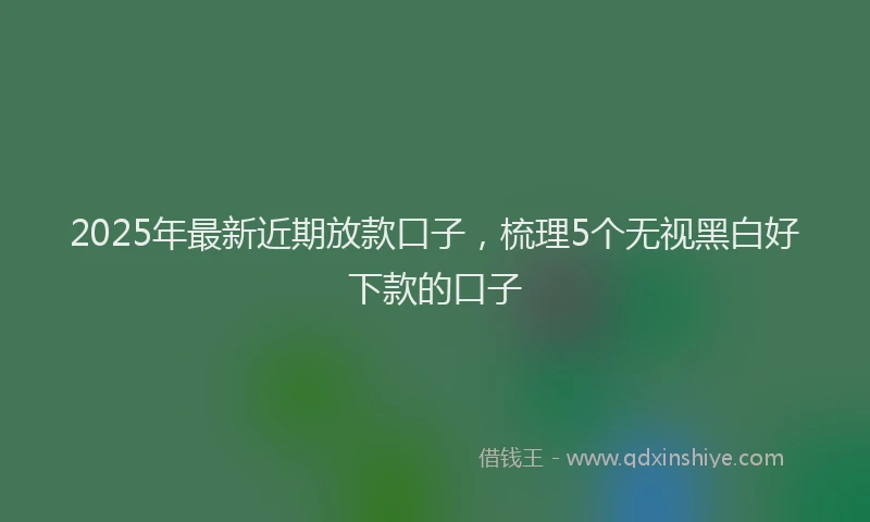 2025年最新近期放款口子，梳理5个无视黑白好下款的口子