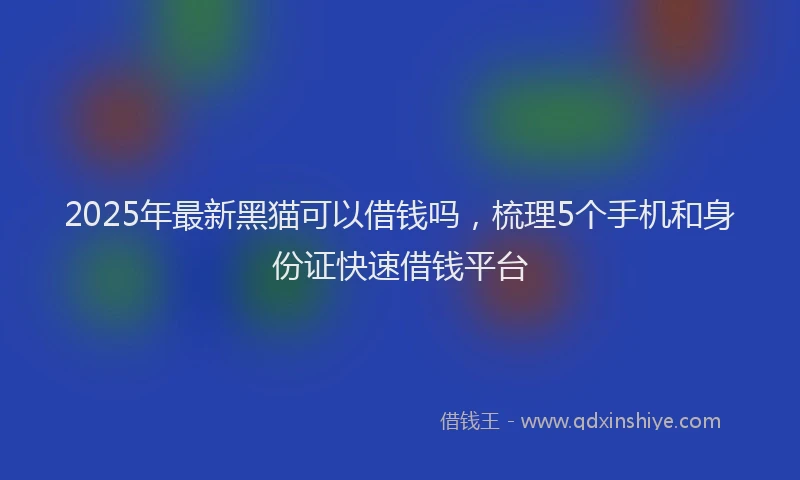 2025年最新黑猫可以借钱吗，梳理5个手机和身份证快速借钱平台