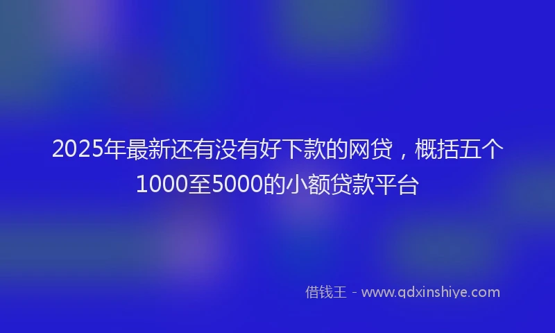 2025年最新还有没有好下款的网贷，概括五个1000至5000的小额贷款平台