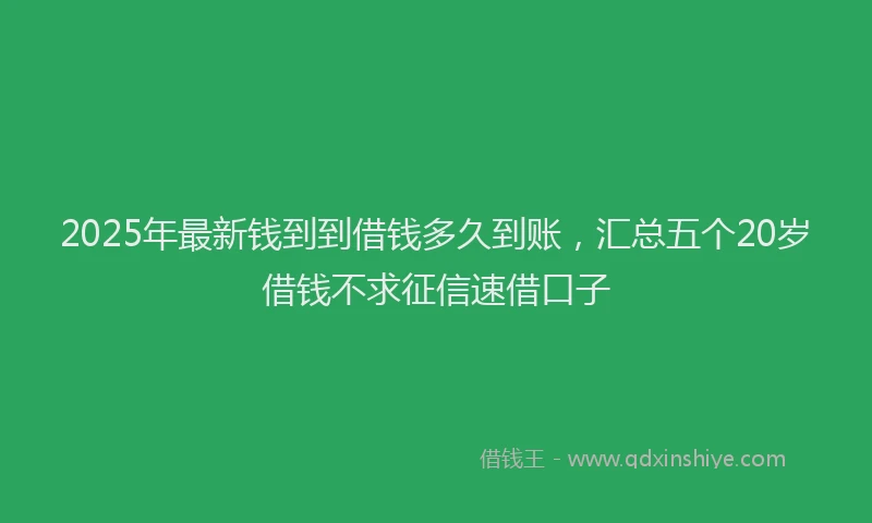 2025年最新钱到到借钱多久到账，汇总五个20岁借钱不求征信速借口子