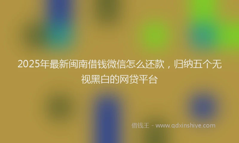2025年最新闽南借钱微信怎么还款，归纳五个无视黑白的网贷平台