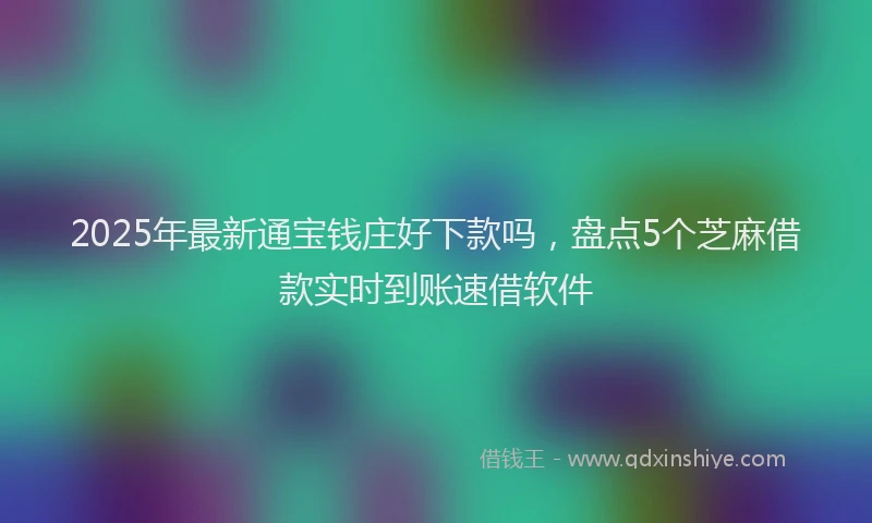 2025年最新通宝钱庄好下款吗，盘点5个芝麻借款实时到账速借软件
