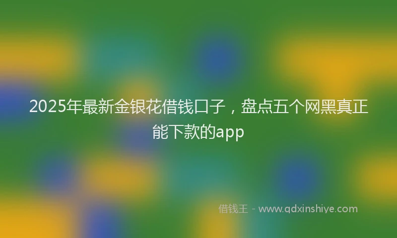 2025年最新金银花借钱口子，盘点五个网黑真正能下款的app