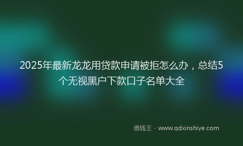 2025年最新龙龙用贷款申请被拒怎么办，总结5个无视黑户下款口子名单大全