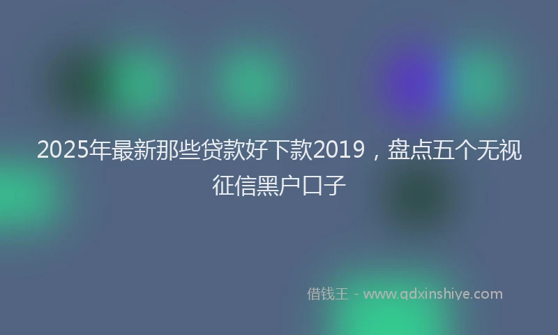 2025年最新那些贷款好下款2019，盘点五个无视征信黑户口子