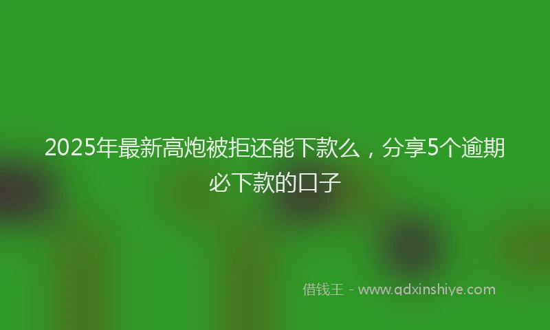 2025年最新高炮被拒还能下款么，分享5个逾期必下款的口子
