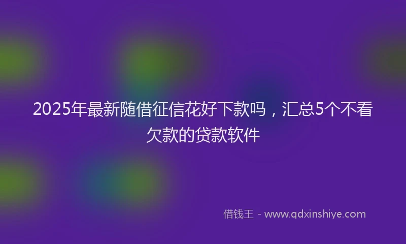 2025年最新随借征信花好下款吗，汇总5个不看欠款的贷款软件