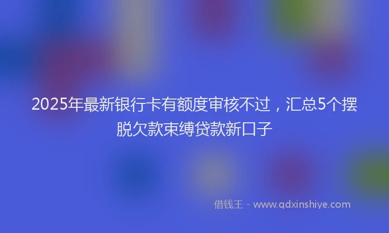 2025年最新银行卡有额度审核不过，汇总5个摆脱欠款束缚贷款新口子