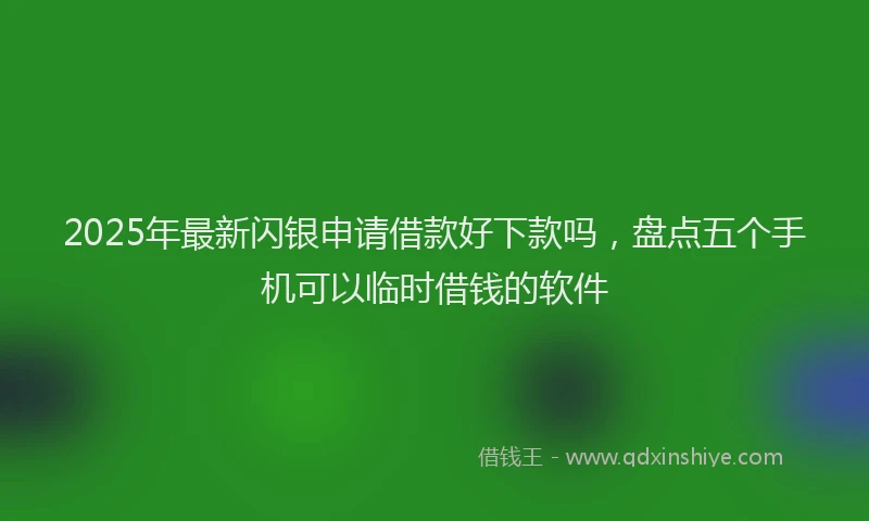 2025年最新闪银申请借款好下款吗，盘点五个手机可以临时借钱的软件