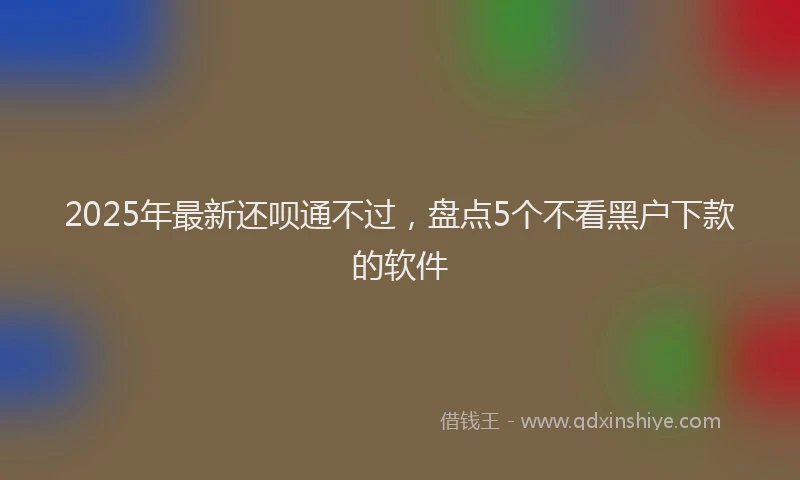 2025年最新还呗通不过，盘点5个不看黑户下款的软件