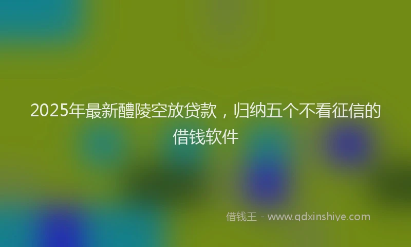 2025年最新醴陵空放贷款，归纳五个不看征信的借钱软件