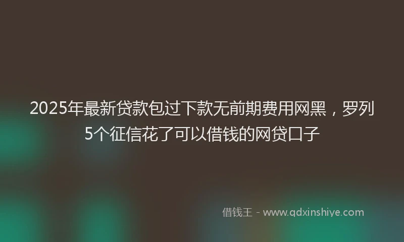 2025年最新贷款包过下款无前期费用网黑，罗列5个征信花了可以借钱的网贷口子