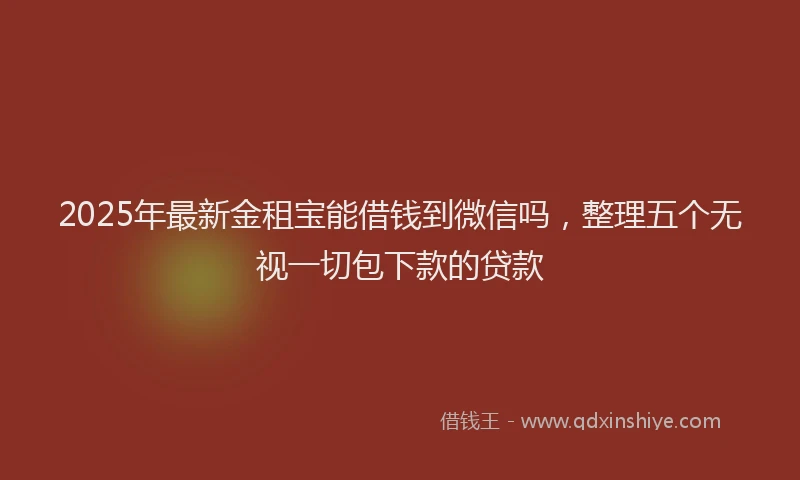 2025年最新金租宝能借钱到微信吗，整理五个无视一切包下款的贷款