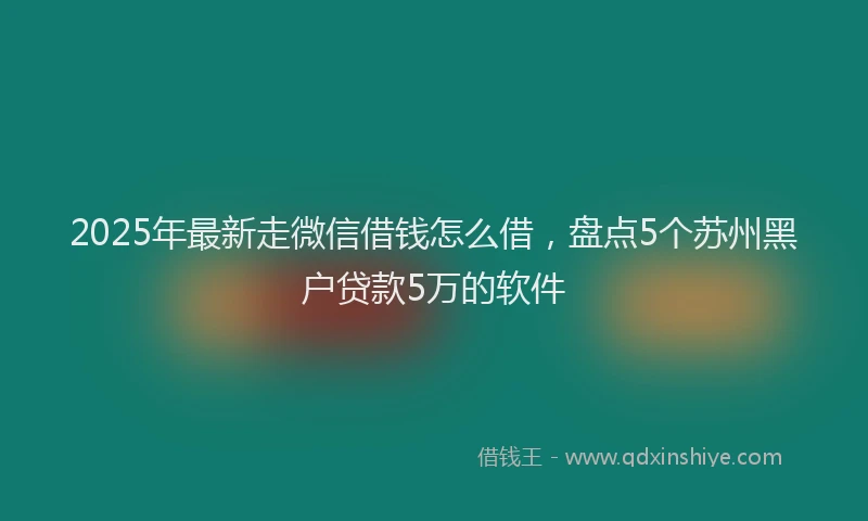 2025年最新走微信借钱怎么借，盘点5个苏州黑户贷款5万的软件