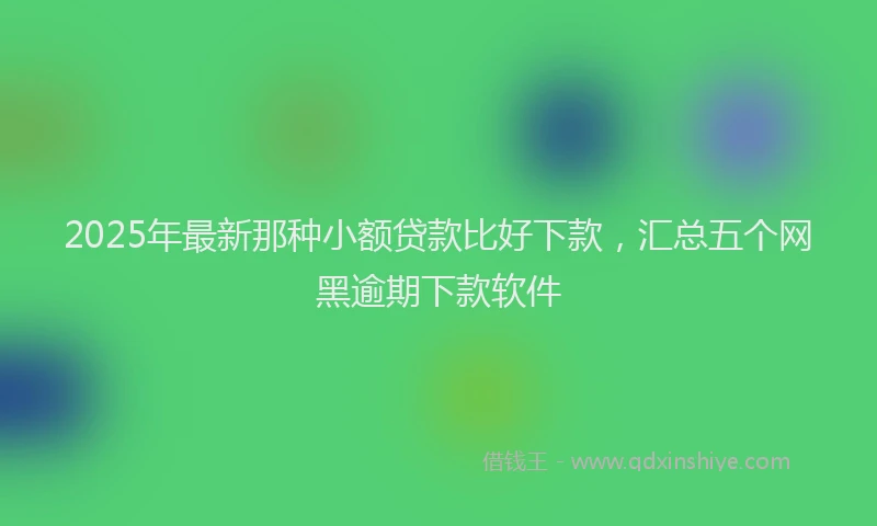2025年最新那种小额贷款比好下款，汇总五个网黑逾期下款软件