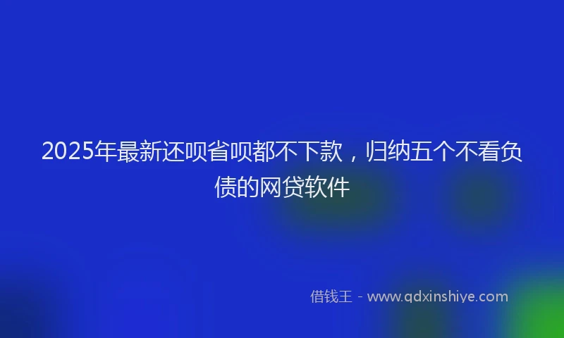 2025年最新还呗省呗都不下款，归纳五个不看负债的网贷软件