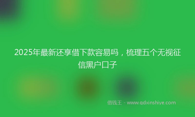 2025年最新还享借下款容易吗，梳理五个无视征信黑户口子