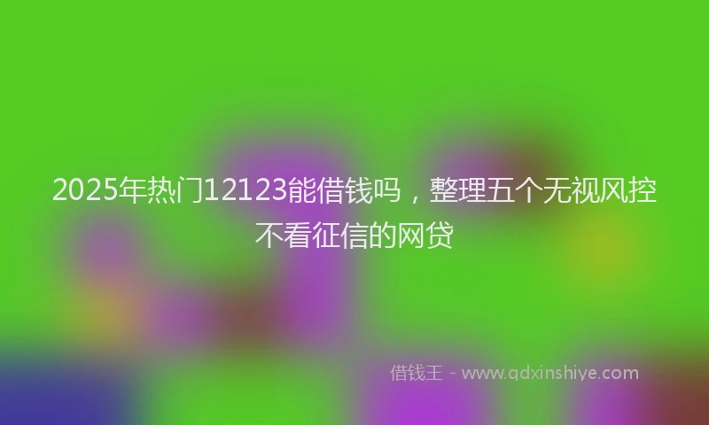 2025年热门12123能借钱吗，整理五个无视风控不看征信的网贷