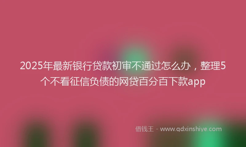 2025年最新银行贷款初审不通过怎么办，整理5个不看征信负债的网贷百分百下款app