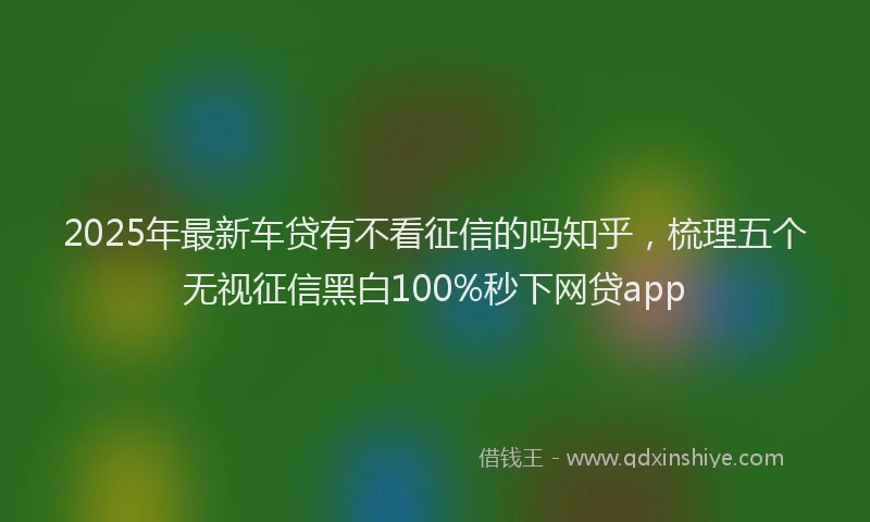 2025年最新车贷有不看征信的吗知乎，梳理五个无视征信黑白100%秒下网贷app