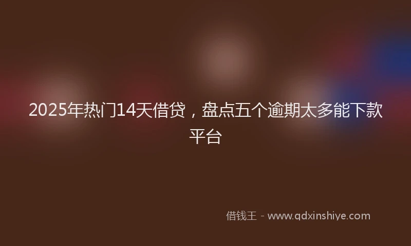 2025年热门14天借贷，盘点五个逾期太多能下款平台