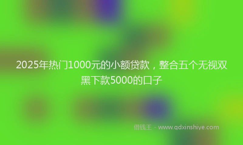 2025年热门1000元的小额贷款，整合五个无视双黑下款5000的口子