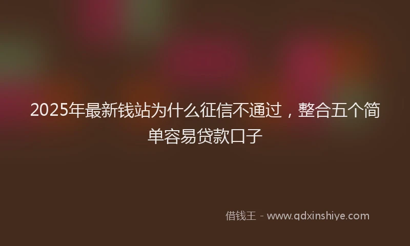 2025年最新钱站为什么征信不通过，整合五个简单容易贷款口子
