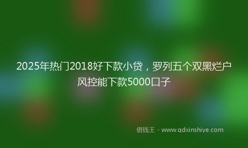 2025年热门2018好下款小贷，罗列五个双黑烂户风控能下款5000口子