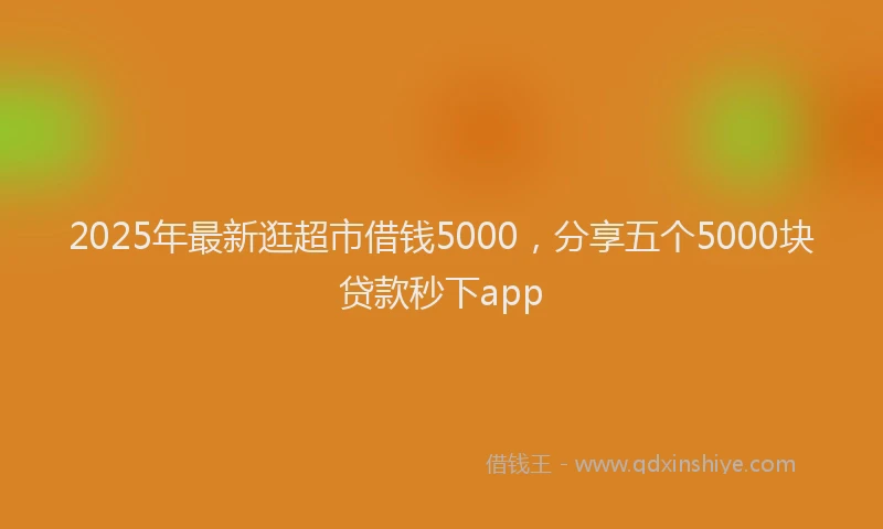 2025年最新逛超市借钱5000，分享五个5000块贷款秒下app