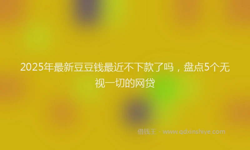 2025年最新豆豆钱最近不下款了吗，盘点5个无视一切的网贷