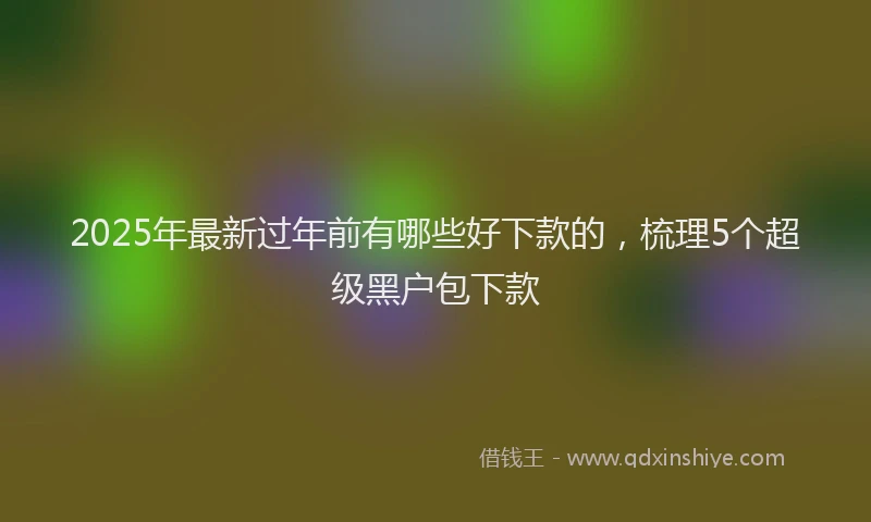 2025年最新过年前有哪些好下款的，梳理5个超级黑户包下款