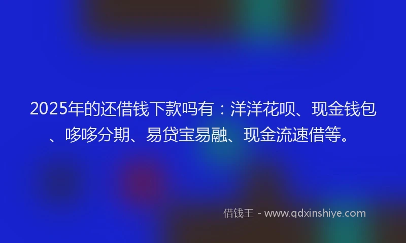 2025年的还借钱下款吗有：洋洋花呗、现金钱包、哆哆分期、易贷宝易融、现金流速借等。