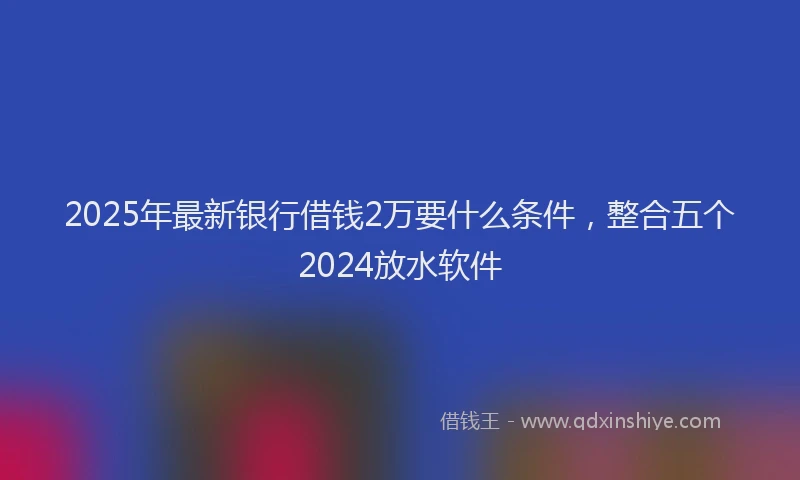 2025年最新银行借钱2万要什么条件，整合五个2024放水软件