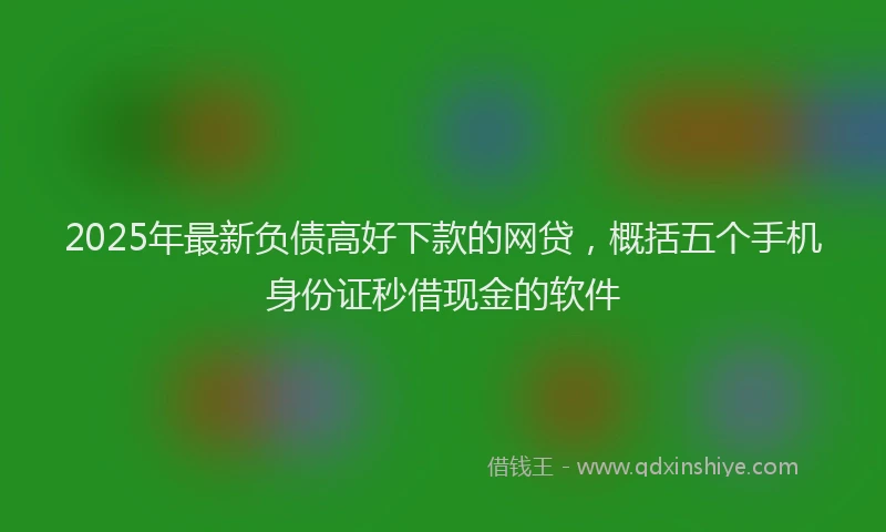 2025年最新负债高好下款的网贷，概括五个手机身份证秒借现金的软件
