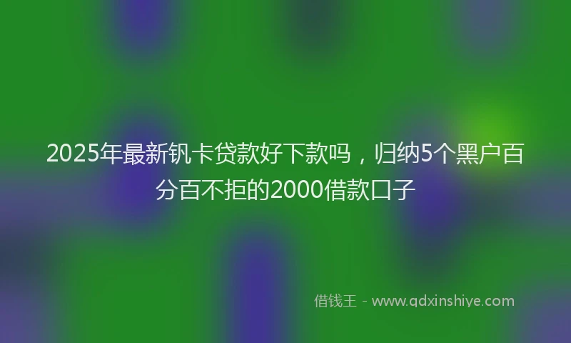 2025年最新钒卡贷款好下款吗，归纳5个黑户百分百不拒的2000借款口子