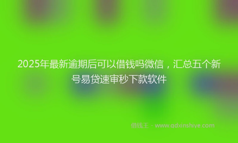 2025年最新逾期后可以借钱吗微信，汇总五个新号易贷速审秒下款软件