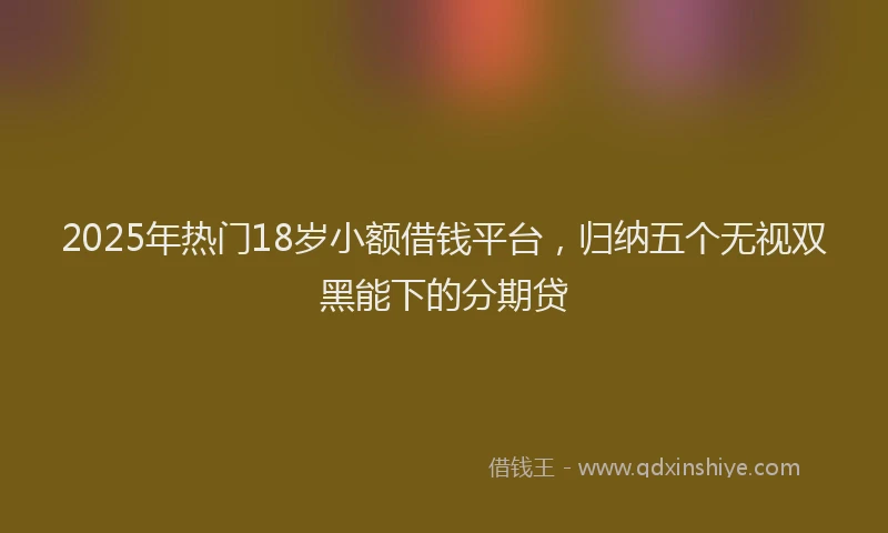 2025年热门18岁小额借钱平台，归纳五个无视双黑能下的分期贷