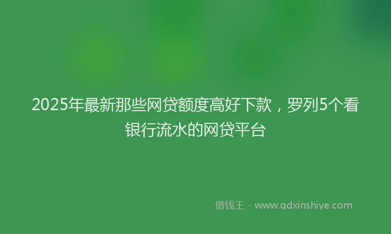 2025年最新那些网贷额度高好下款，罗列5个看银行流水的网贷平台