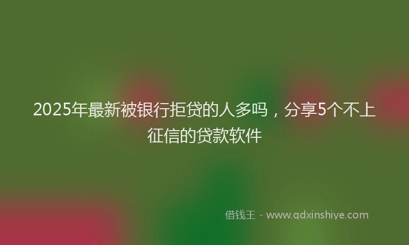 2025年最新被银行拒贷的人多吗，分享5个不上征信的贷款软件