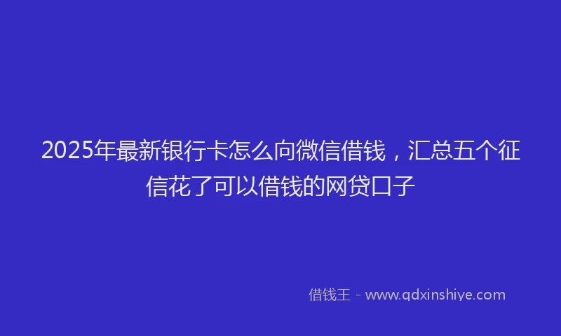 2025年最新银行卡怎么向微信借钱，汇总五个征信花了可以借钱的网贷口子