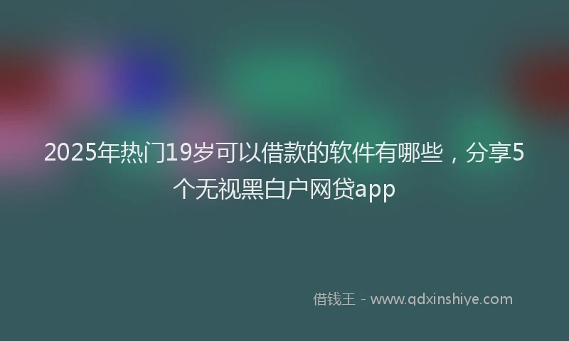 2025年热门19岁可以借款的软件有哪些，分享5个无视黑白户网贷app