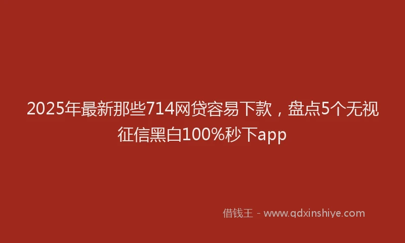 2025年最新那些714网贷容易下款，盘点5个无视征信黑白100%秒下app