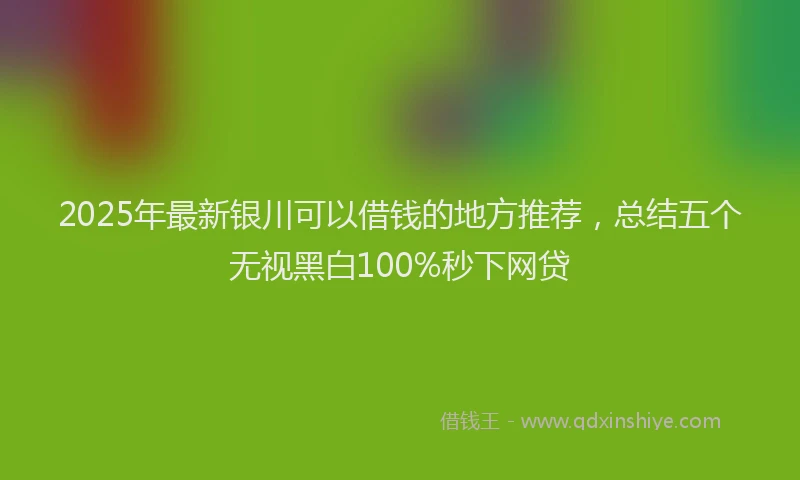2025年最新银川可以借钱的地方推荐，总结五个无视黑白100%秒下网贷