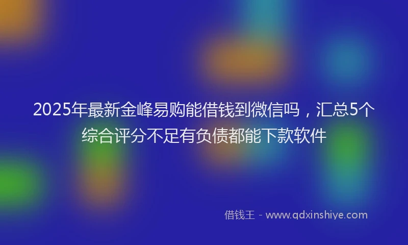 2025年最新金峰易购能借钱到微信吗，汇总5个综合评分不足有负债都能下款软件