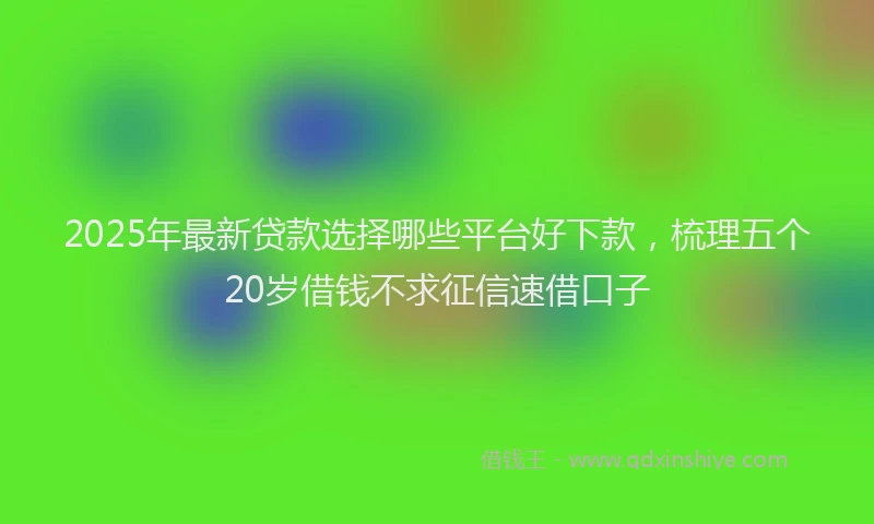 2025年最新贷款选择哪些平台好下款，梳理五个20岁借钱不求征信速借口子