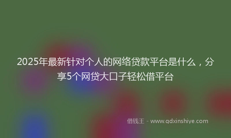 2025年最新针对个人的网络贷款平台是什么，分享5个网贷大口子轻松借平台