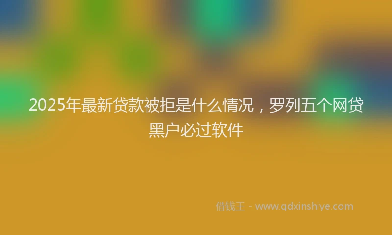 2025年最新贷款被拒是什么情况，罗列五个网贷黑户必过软件