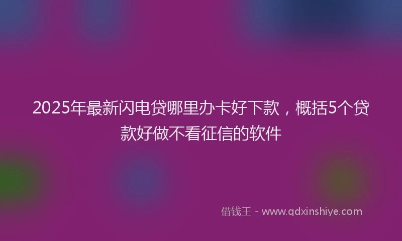 2025年最新闪电贷哪里办卡好下款，概括5个贷款好做不看征信的软件