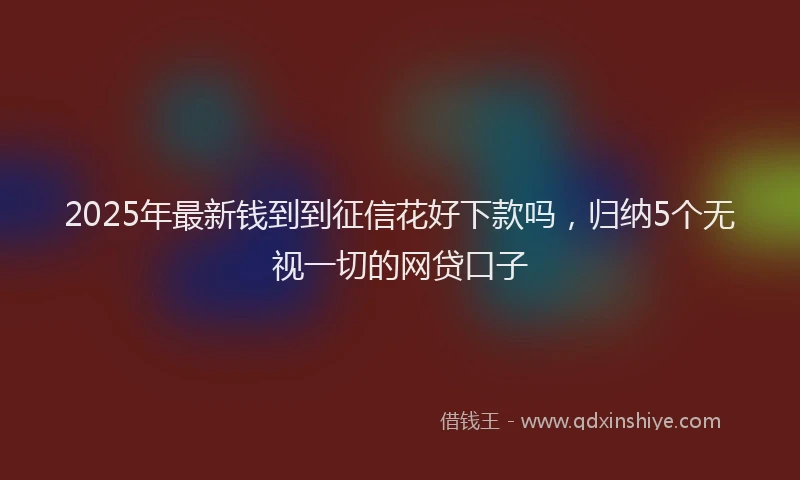 2025年最新钱到到征信花好下款吗，归纳5个无视一切的网贷口子